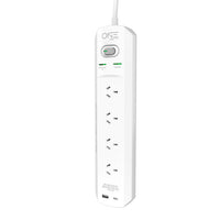 One Products 4 Outlet Surge Protected Power Board With 2 USB Ports (OPSS4202-AU)