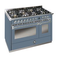 Steel Ascot 120cm Combi-Steam Upright Cooker With Mega-Wok Gas Hob in Celeste (A12SEF-6M OT) - Ex-Demo