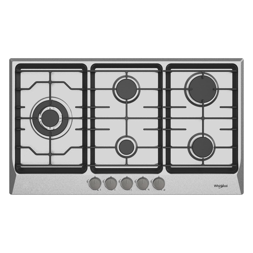 Whirlpool 90cm 5 Burner Stainless Steel Gas Cooktop (AKC950CIXOC