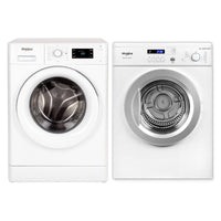 Whirlpool 8kg Front Load Washer & 7kg Air Vented Clothes Dryer Laundry Bundle