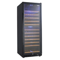 Husky Vino Pro 380L Dual Zone Freestanding Wine Fridge in Black Door Trim (HUS-WC128D-BK-ZY)