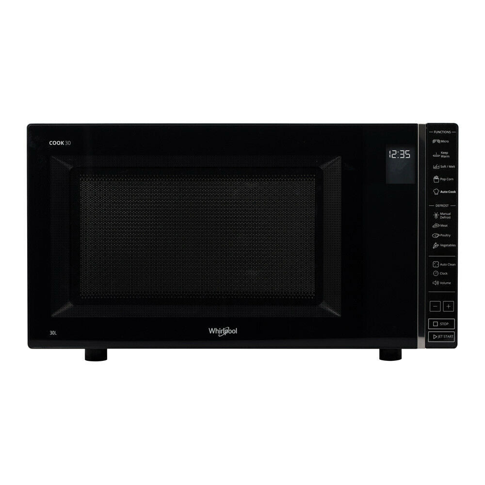 Whirlpool 30L 900W Solo Microwave In Black (MWP301B) Infinite Appliances