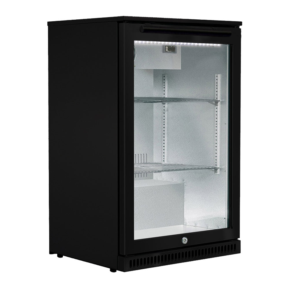 Smart 118L Outdoor Drinks Chiller With Heated Glass Door in Black (SMA
