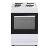 Tisira 60cm 65L Upright Cooker With Electric Block Hob in White (TFEM629WE)