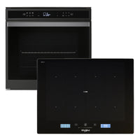Whirlpool 60cm Built-In Oven in Black S/Steel & 65cm Induction Cooktop Kitchen Bundle