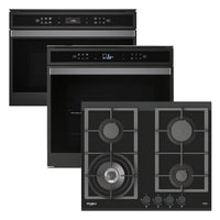 Whirlpool Black 60cm Built-In Oven, Compact Oven & Gas Cooktop Kitchen Bundle