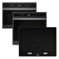Whirlpool Black 60cm Built-In Oven, Compact Oven & Induction Cooktop Kitchen Bundle