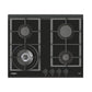 Whirlpool 60cm 4-Burner Black Glass Gas Cooktop (GGW610NBAUS)