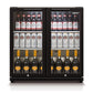 Husky 190L Double Glass Door Outdoor Bar Fridge/Drinks Chiller in Black (HUS-C2-840-BLK)