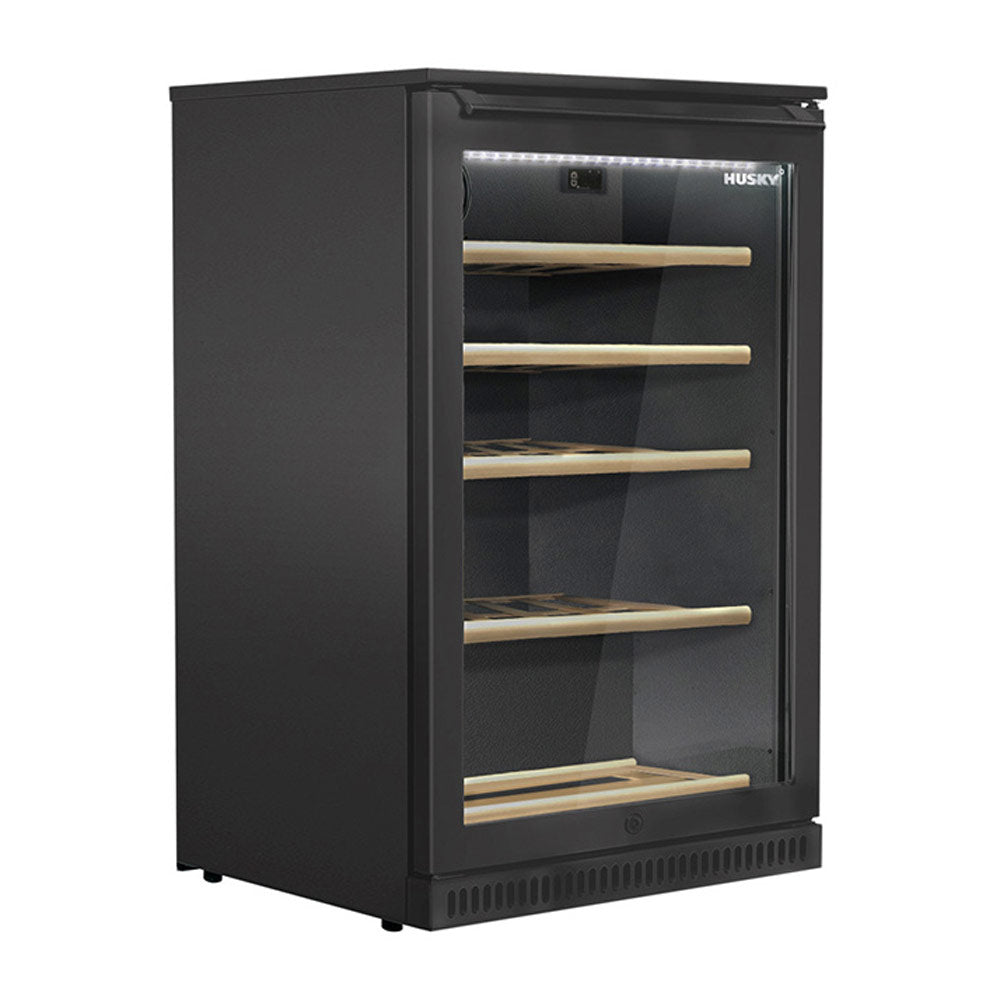 Husky Vino Pro Outdoor Wine Fridge With AntiCondensation Door in Blac