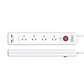 One Products 4-Outlet Surge Protected Power Board With Dual USB in White (OSSPD4202-AU)