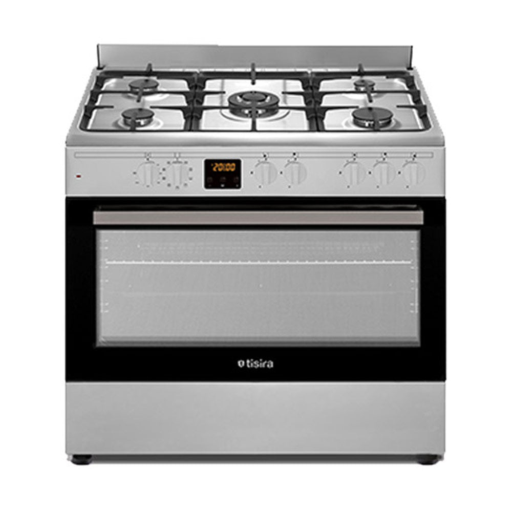 Tisira 90cm 121L Dual Fuel Upright Cooker in Stainless Steel (TFGC969E