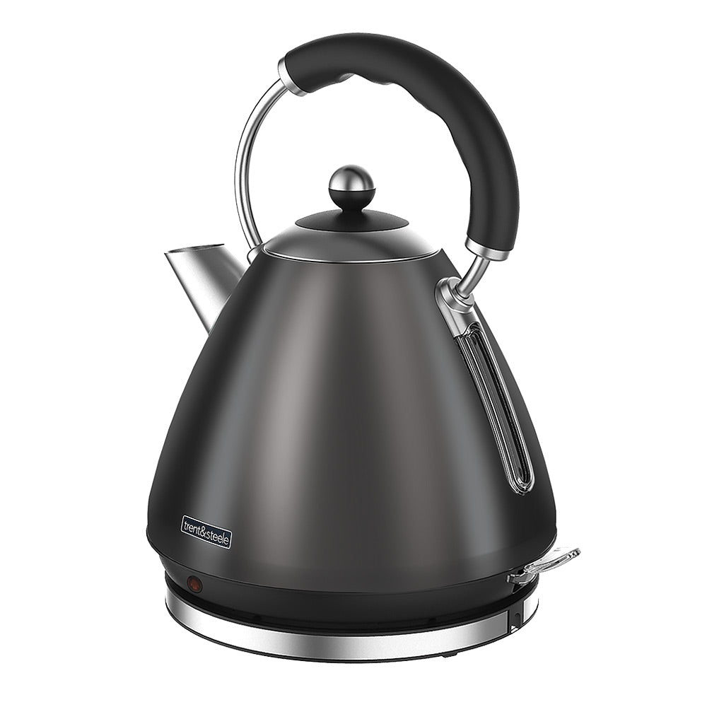 Trent & Steele 1.7L Shadow Steele Cone Kettle in Black Stainless Steel ...